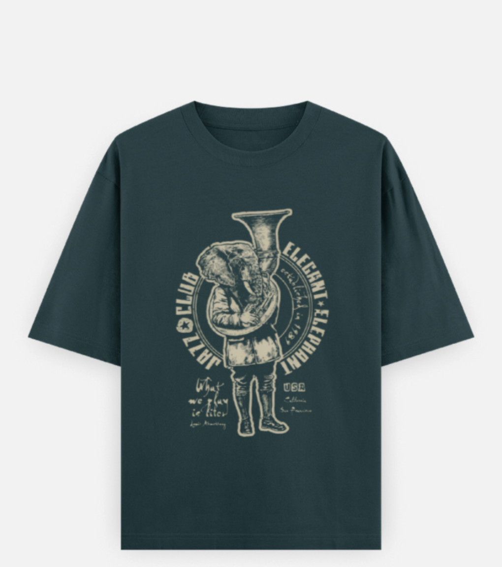 Graphic Print Oversize T-Shirt - Trazzy