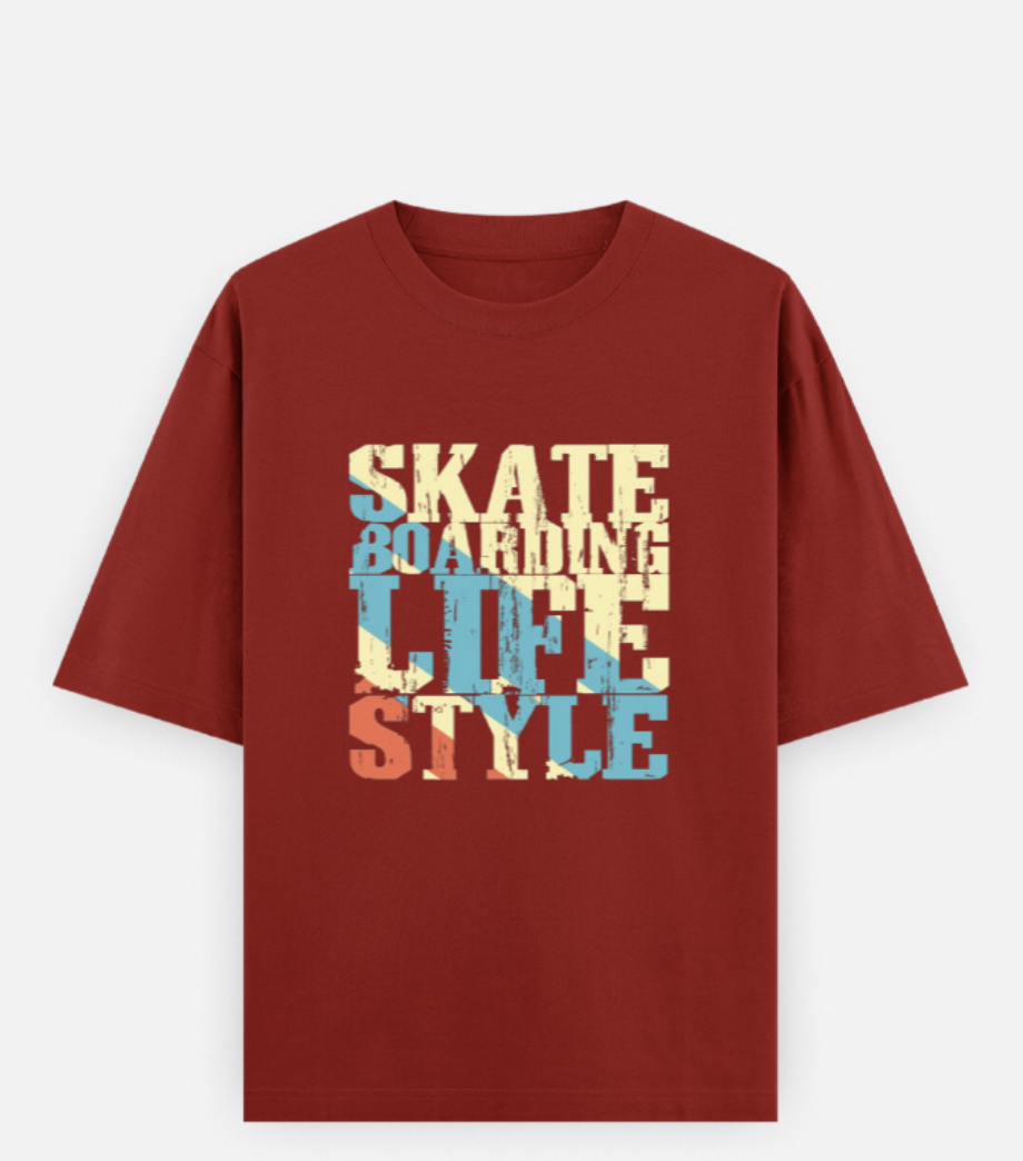 Skating Theme Oversize T-Shirt - Trazzy